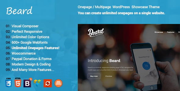 Beard – Onepage WordPress