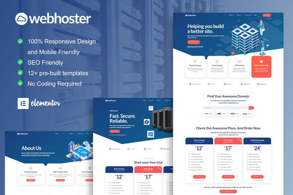 WebHoster – Web Hosting Service Elementor Template Kit
