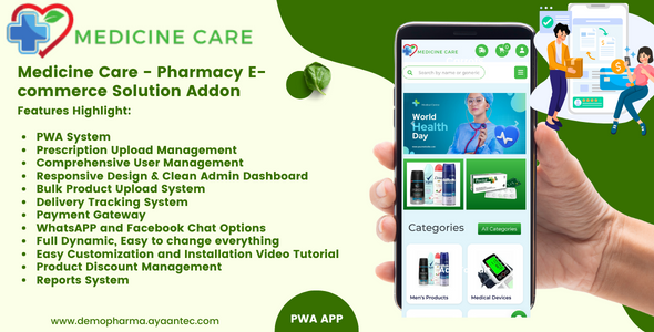 Medicine Care – Pharmacy E-commerce Solution Addon